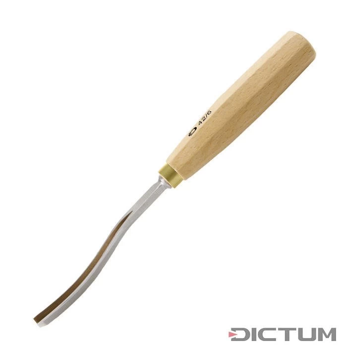 Ciseau De Sculpture DICTUM, Pied De Biche, Forme Coudée Longue, 42/6 Mm 1 Ciseau De Sculpture DICTUM, Pied De Biche, Forme Coudée Longue, 42/6 Mm