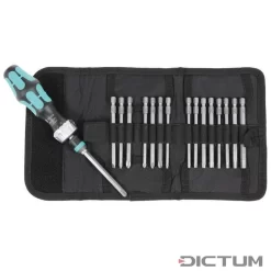 Set, Tournevis à Cliquet Avec Embouts, Wera Kraftform Kompakt, 17 Pièces