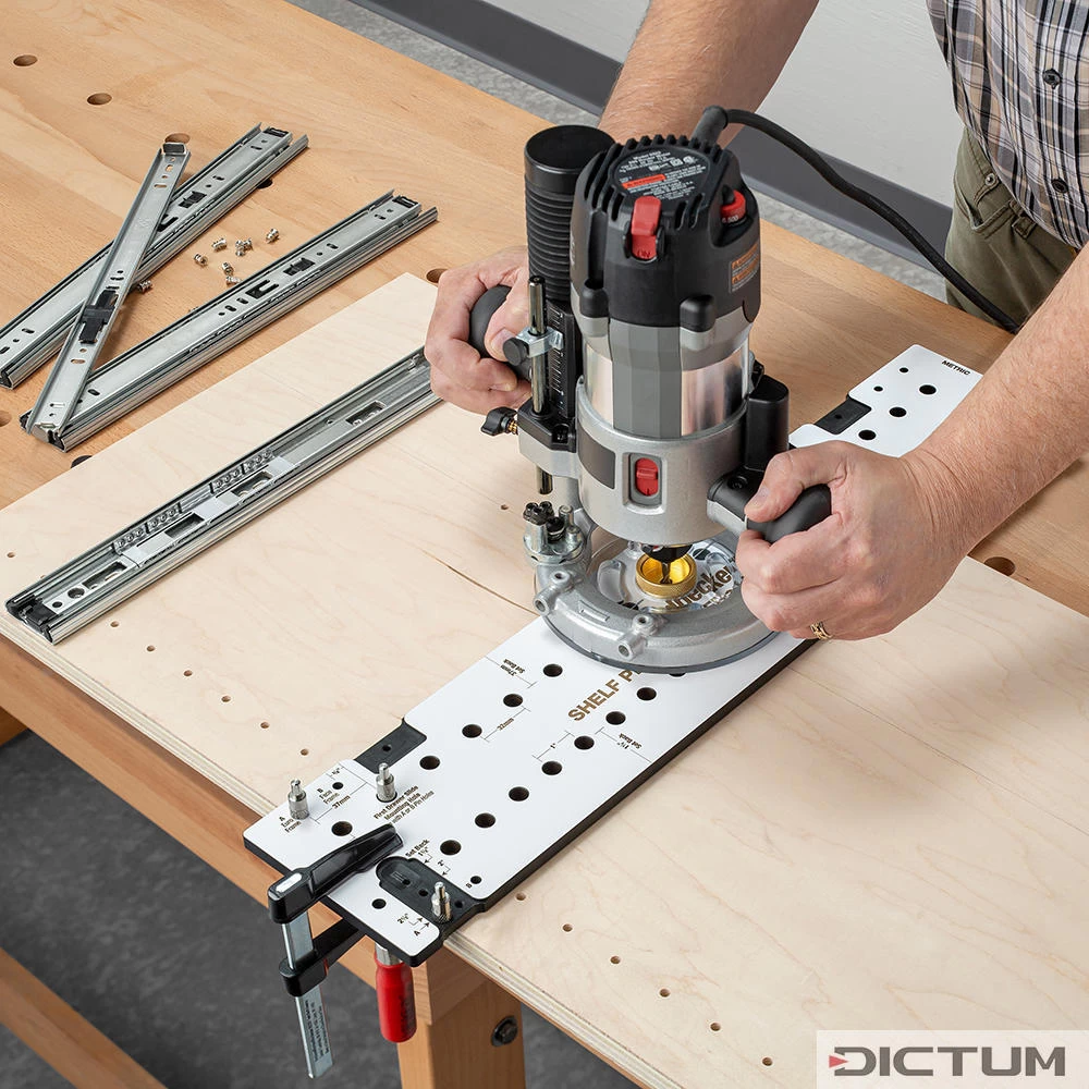 Gabarit De Perçage En Ligne Woodpeckers, Avec Foret Auto-centreur P. Charnières – Image 3