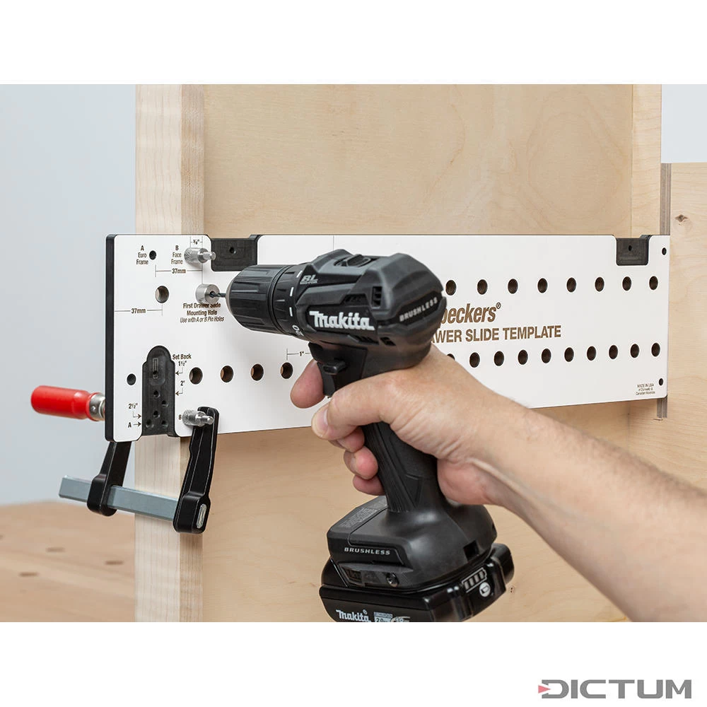 Gabarit De Perçage En Ligne Woodpeckers, Avec Foret Auto-centreur P. Charnières – Image 5