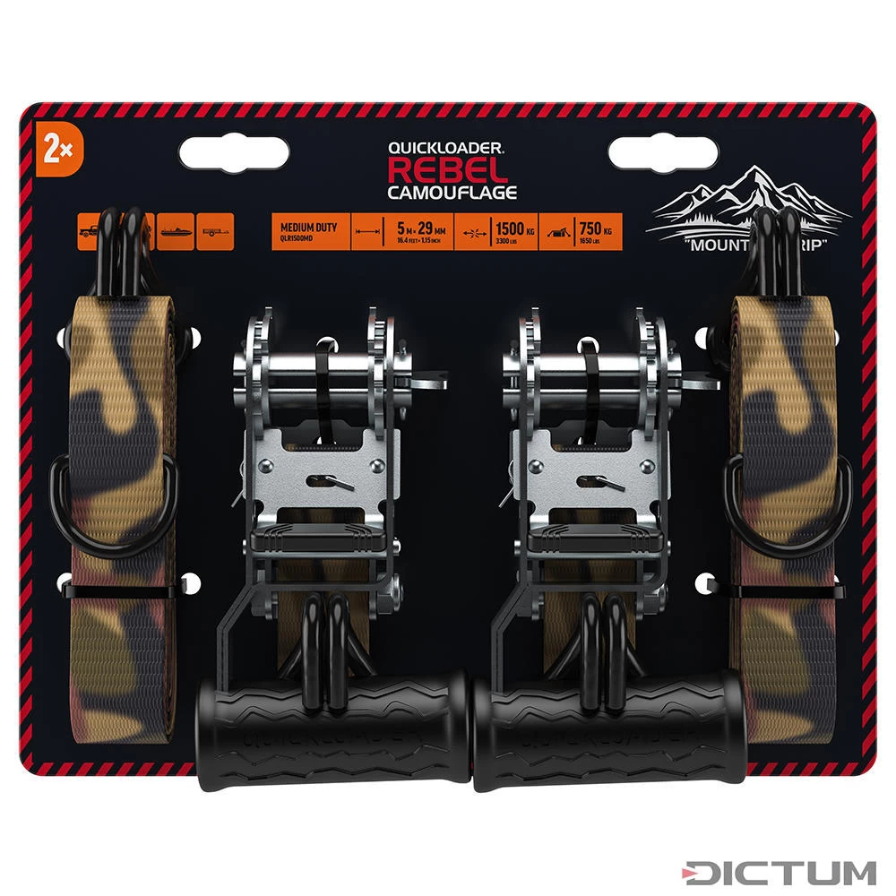 QUICKLOADER Rebel Camouflage Tie-Down, 1500 Kg, 5 M 3 QUICKLOADER Rebel Camouflage Tie-Down, 1500 Kg, 5 M – Image 3
